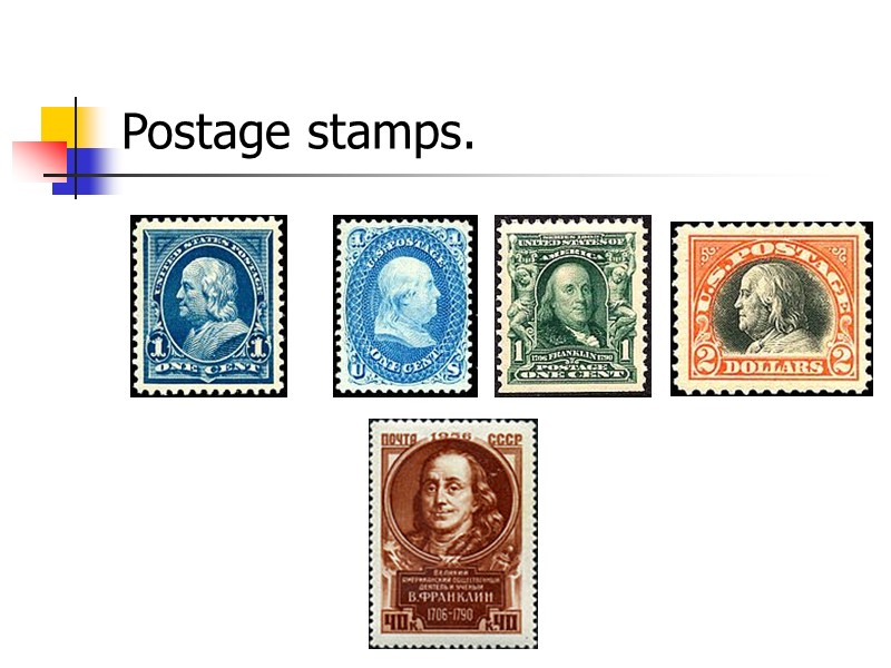 Postage stamps.